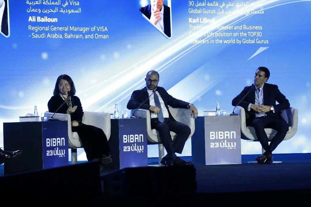 Karl Lillrud on the main stage panel at Biban, Riyadh