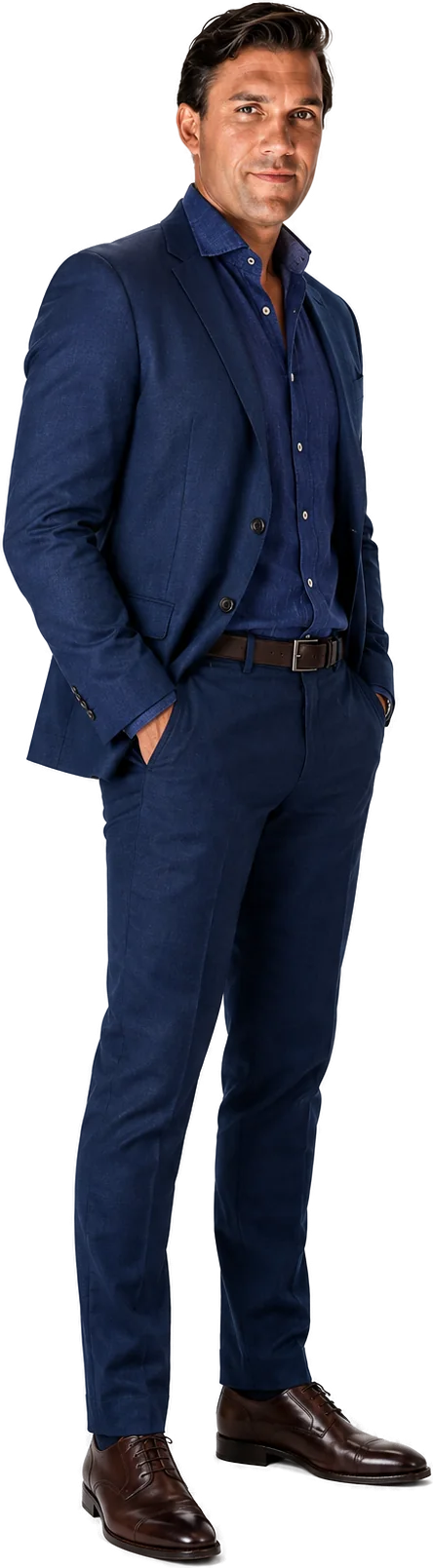 Karl Lillrud standing in a navy suit