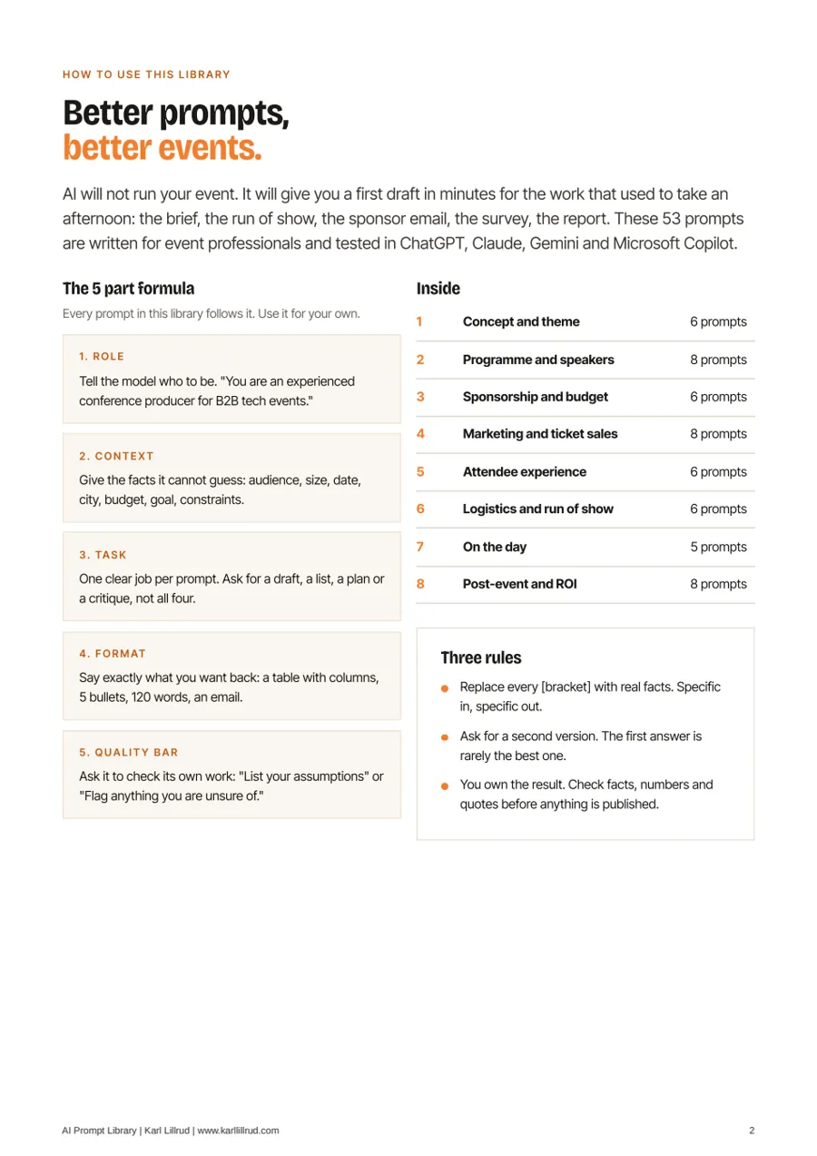 Page 2 of AI Prompt Library for Event Professionals